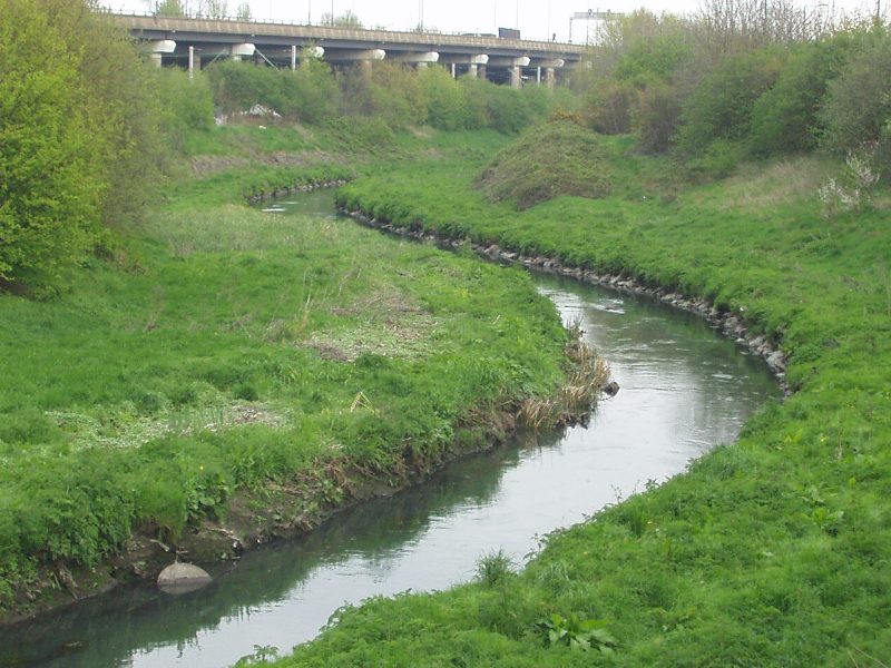 River Tame adjacent to M6 near Walsall