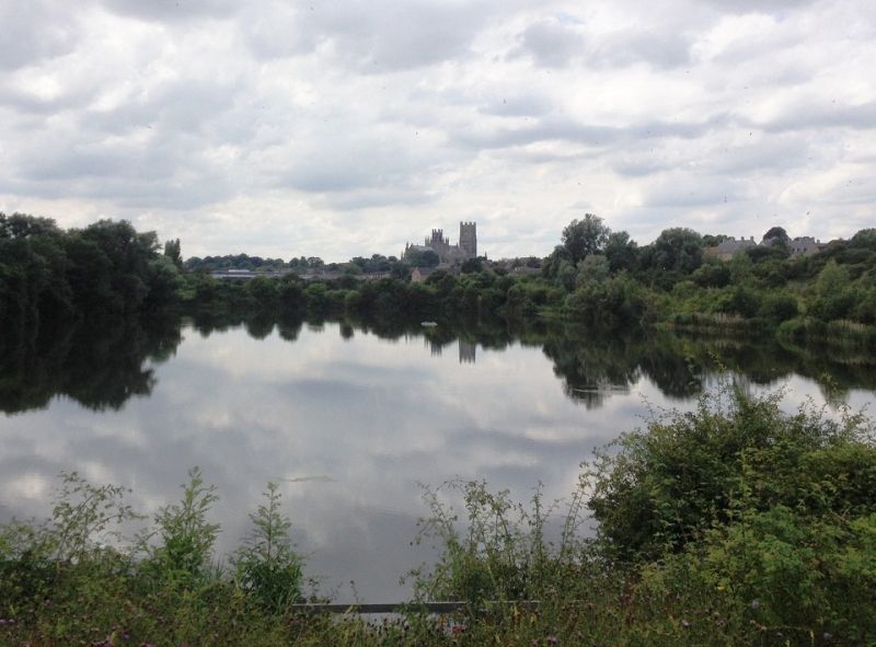 Roswell former gravel pits looking towards Ely Cathedral, Cambridgeshire