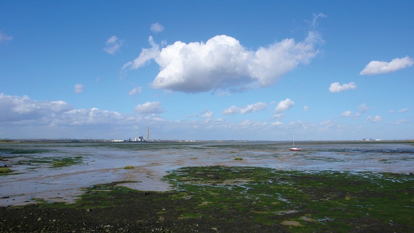 View across the Medway Swale estuary mudflats