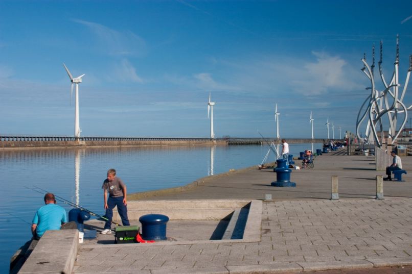 Blyth Harbour with wind farm