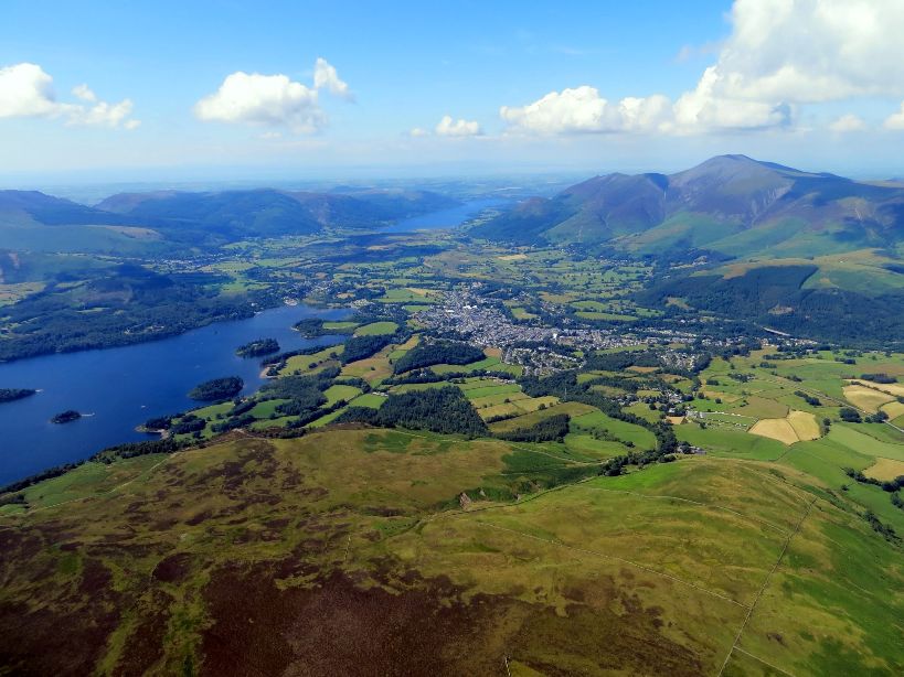 Aerial photograph of scenery in the Lake District